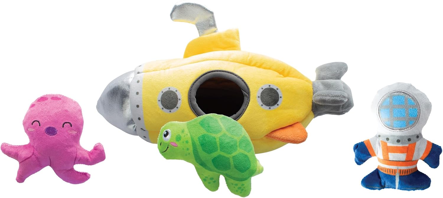 Fringe Studio Plush Dog Toy Set, Interactive Hide and Seek Play, Into The Deep, Pet Shop Collection (289249)