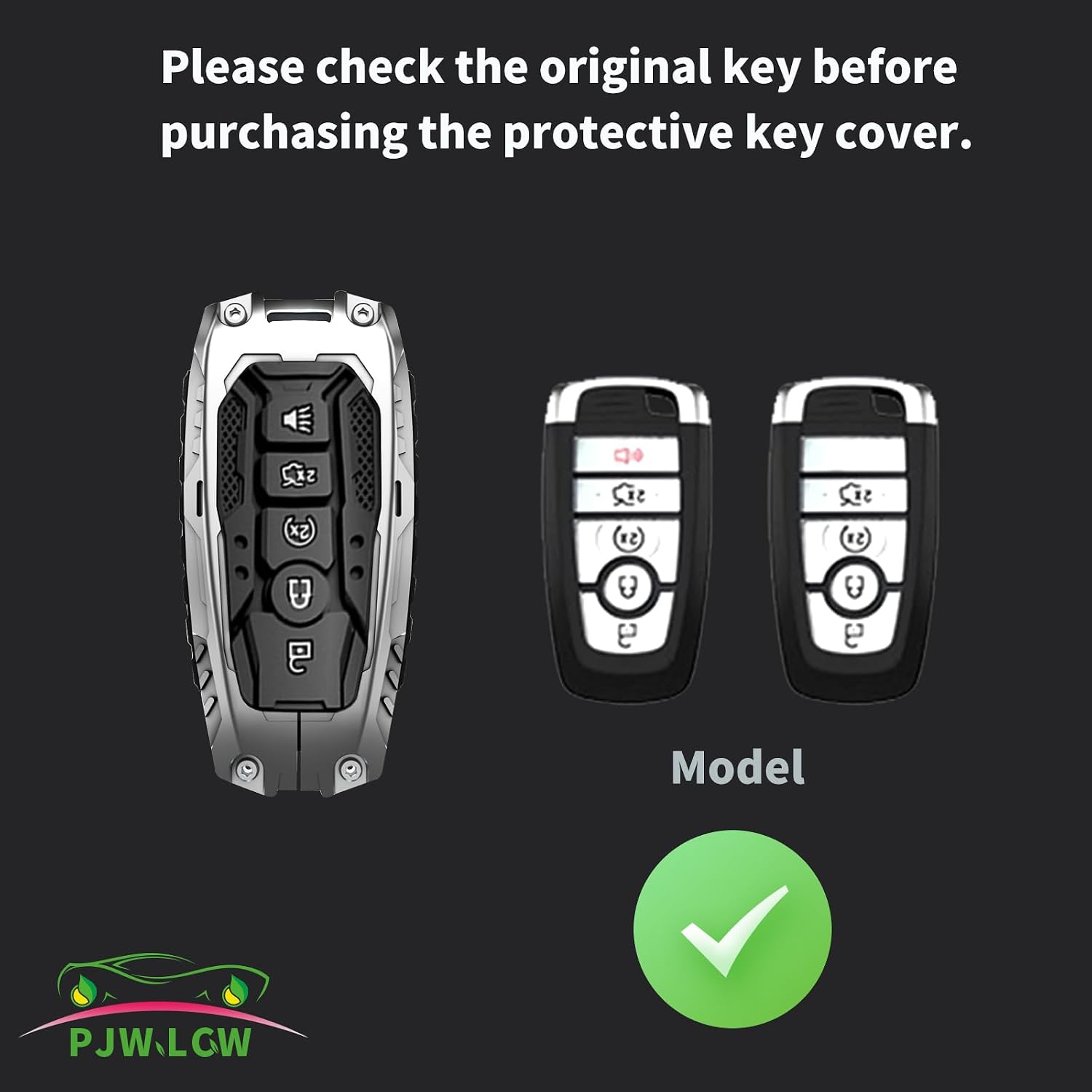 Ford Edge Escape Expedition Explorer Fusion Mustang Ranger F-150 F-250 Compatible Heavy Metal Key