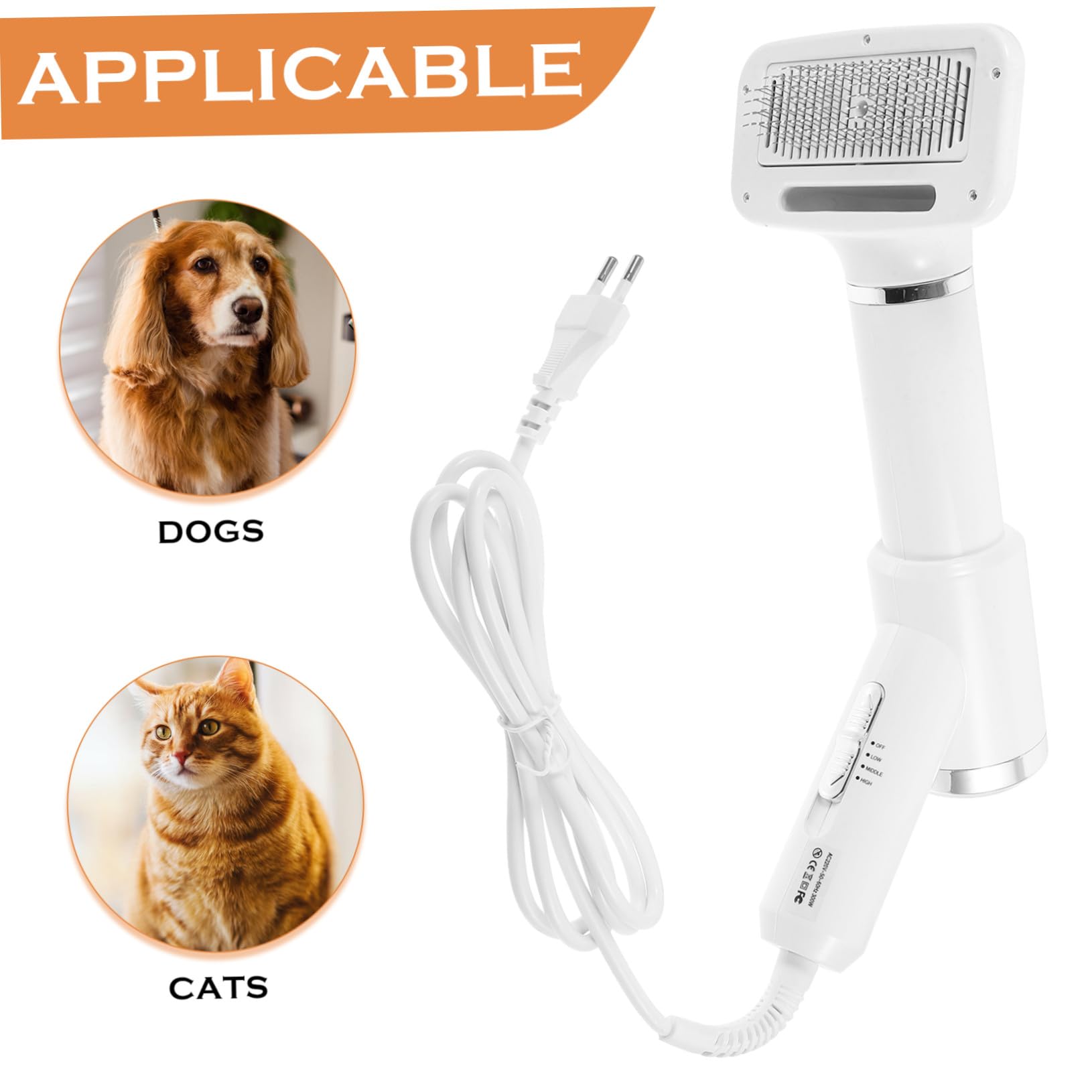 Sèche-cheveux Pour Animaux Brosse Séchoir à Poils De Chien Matériel Plastique Taille Compacte Usage Toilettage Chiens Et Chats Particuliers