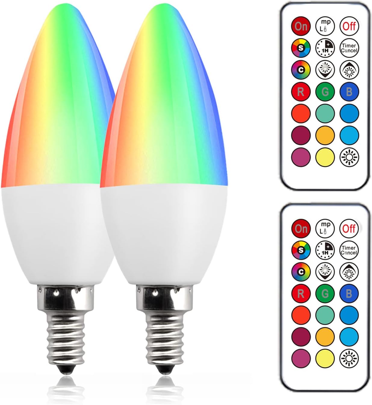 Klarlight C35 E14 Colour Changing LED Bulbs, 3W Dimmable RGB Candle