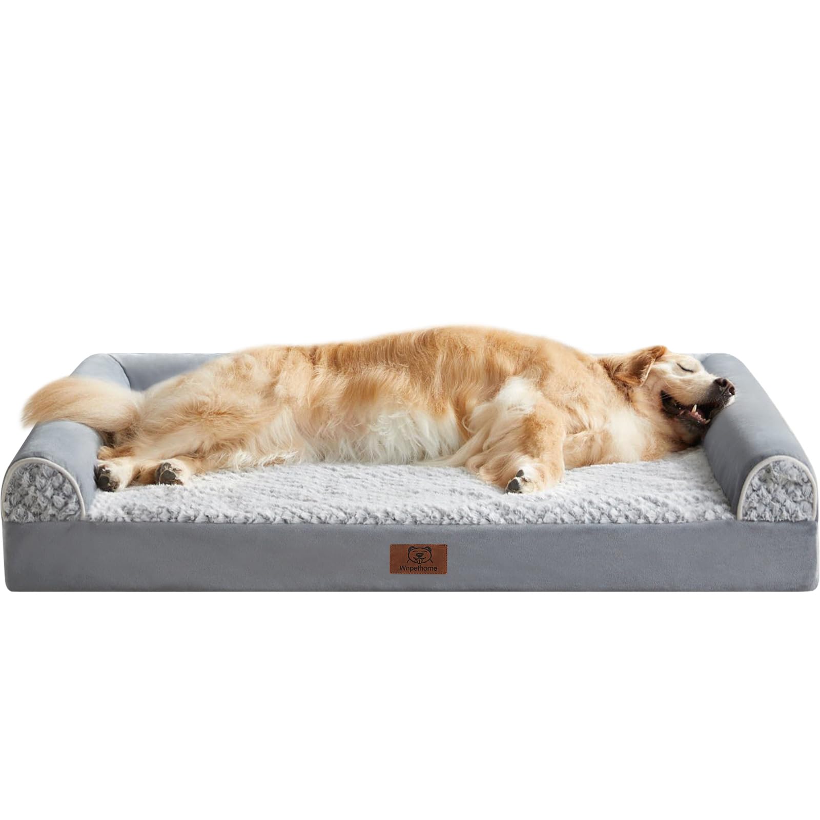 WNPETHOME Orthopedic Dog Beds for Extra Large Dogs, Waterproof Memory Foam XL Pet Bed with Sides, Non-Slip and Egg-Crate Foam Big Dog Couch Bed with Washable Removable Cover, Grey - image 7