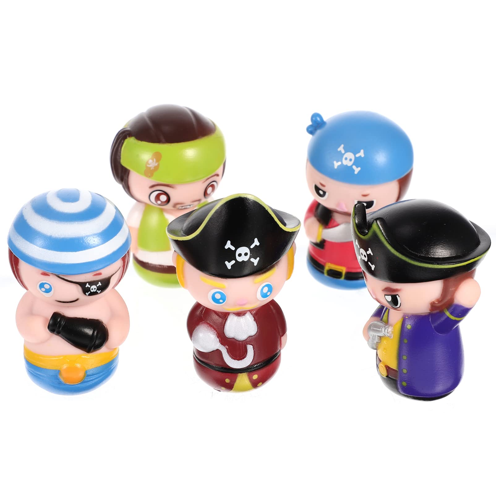 Alasum 5pcs Pirate Finger Puppets Cartoon People Dolls Finger Toys Story Time Fingertip Gloves for Children Theater Storytelling Role Play Playtime Novelty Educational Bath Toy for 15 years old