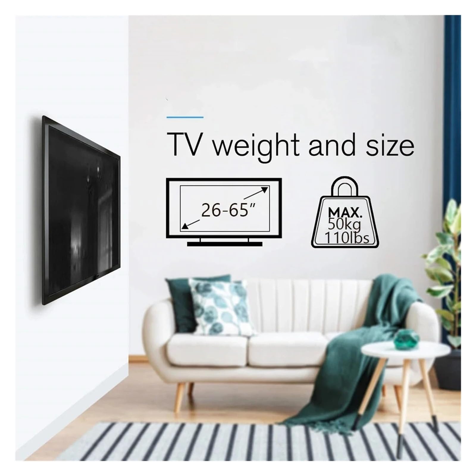Uchwyt Ścienny Do Telewizora 26–63 Cali, Uniwersalny Uchwyt Do Monitora, Regulowany, Płaski Panel O Niskim Profilu, Uchwyt Ścienny Do Wyświetlaczy LCD LED