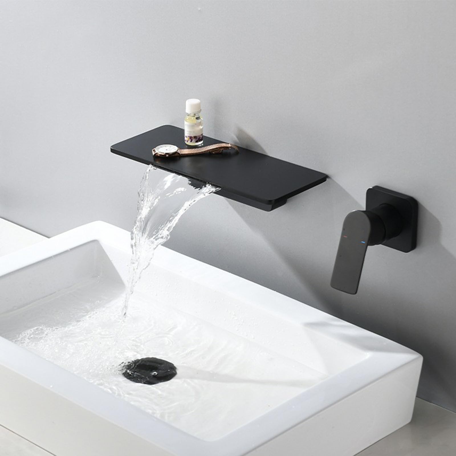 Robinet en laiton noir mitigeur de lavabo encastrable pour vasque à poser