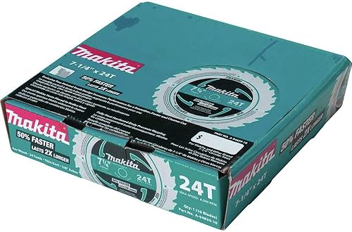 Miniatura 2 de Makita A-94839-10 Hoja de sierra circular con punta de carburo 24T de 7-1/4 pulgadas, marco, 10/paquete