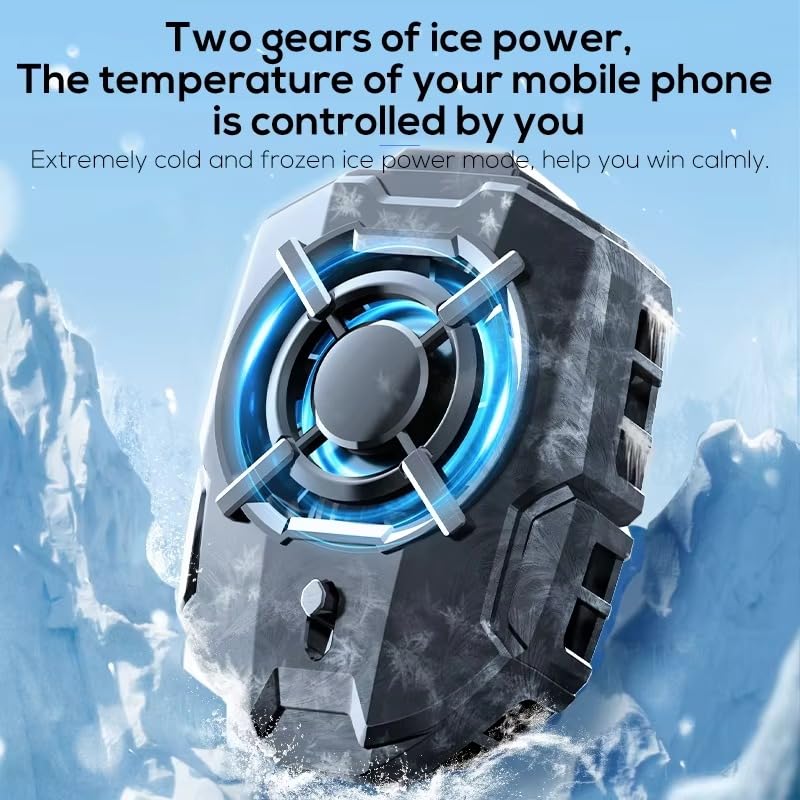 Image of BKN Fast Cooling X Memo DLA7 Mobile Cooler with Blue Light Adjustable Portable Gaming Semiconductor Cooling Radiator for Gaming, Live Streaming with 2 Speed Gears