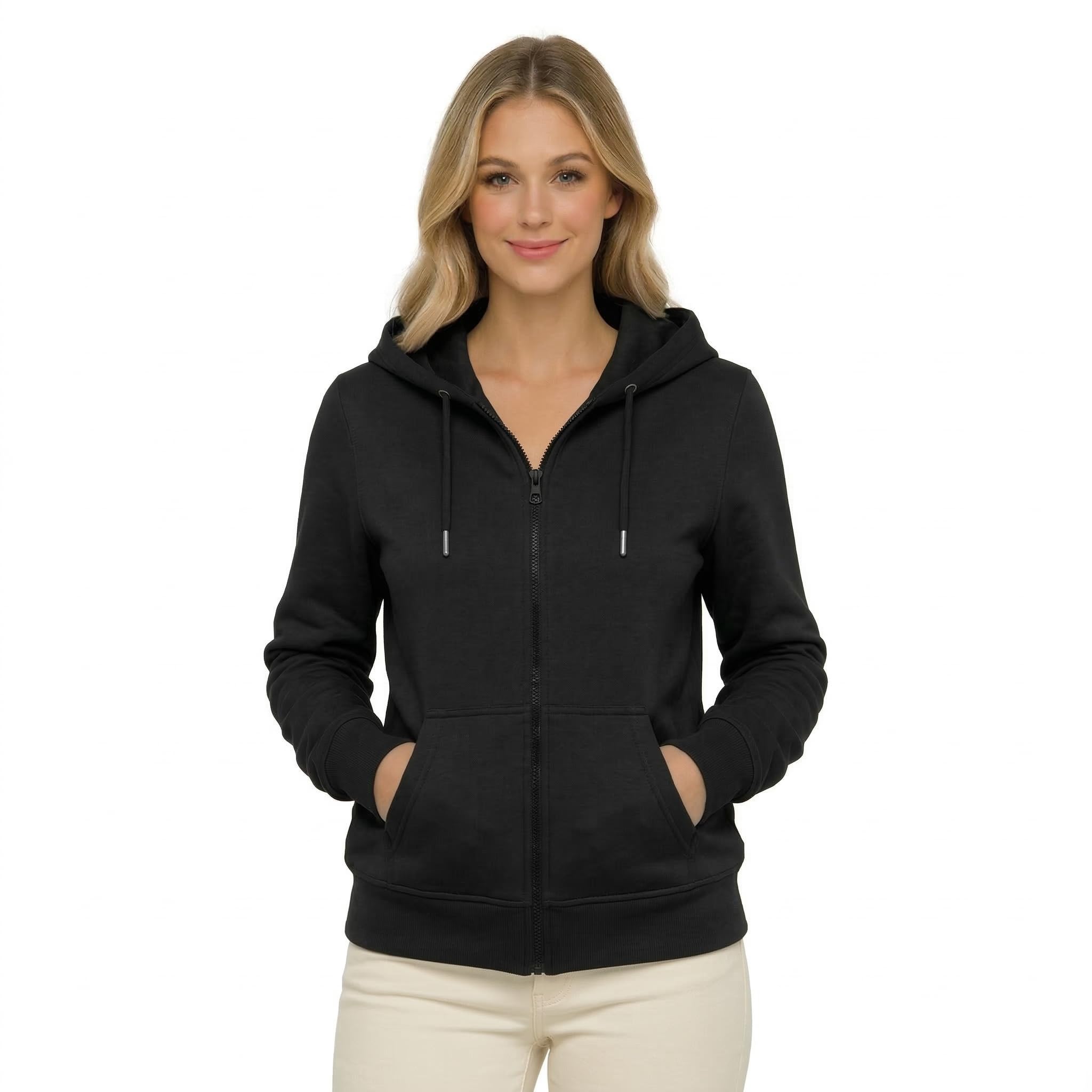 Women’s Zip-Up Hoodie Sweatshirt – Soft Cotton Fleece Jacket with Hood, Full Zipper, Kangaroo Pocket, Casual Winter Hoodie for Women-image-26