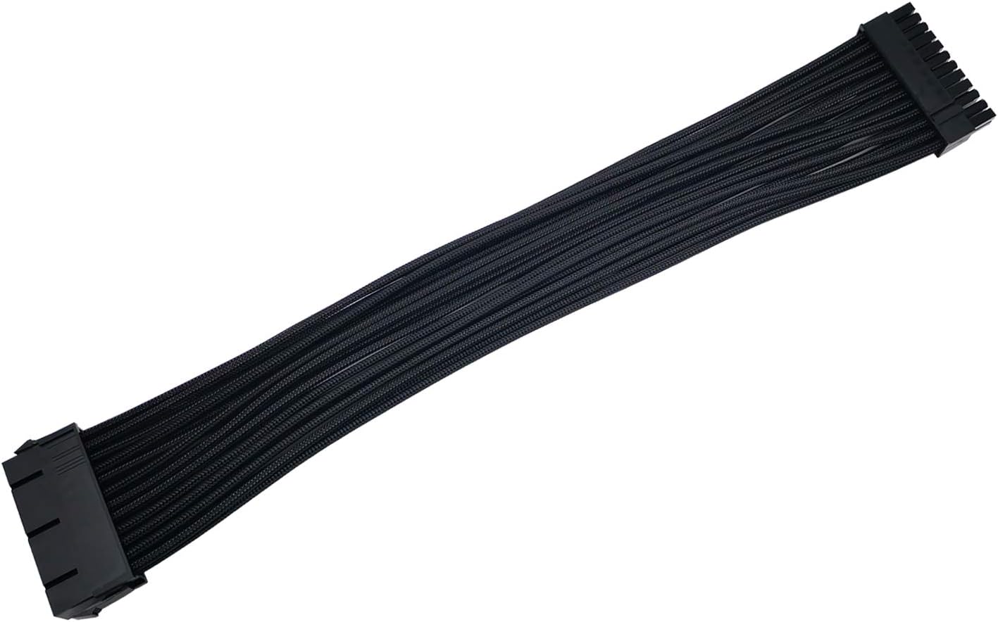 24 Pin Motherboard Power Supply Sleeved Cable (12Inch, 18AWG), ATX PSU Extension Wire, 24-Pin Male (4+20) to 24-Pin Female
