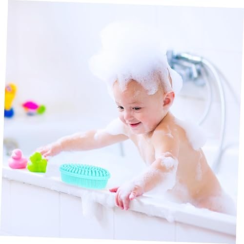 Miniatura 5 de Cepillo de baño sensorial de silicona para niño y niña, exfoliante de doble cara, peine de masaje suave para estimulación táctil y desarrollo de
