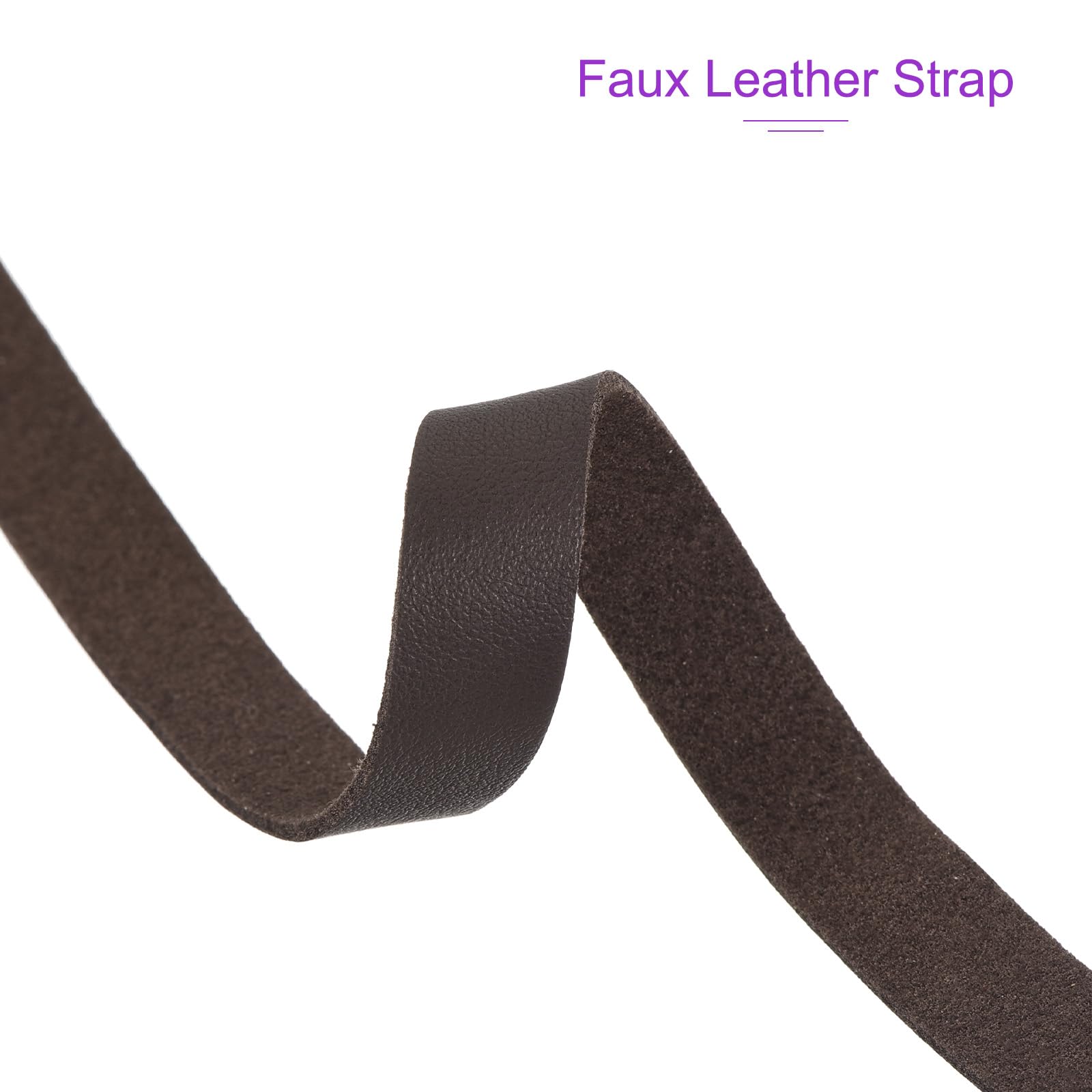 DMiotech Dark Brown Faux Leather Strap 0.5 Inch Wide 78 Inch Long Flat Leather Belt Strip 1.3mm Thick Single Sided Cord for Arts Craft DIY Traction Ropes - Image 4