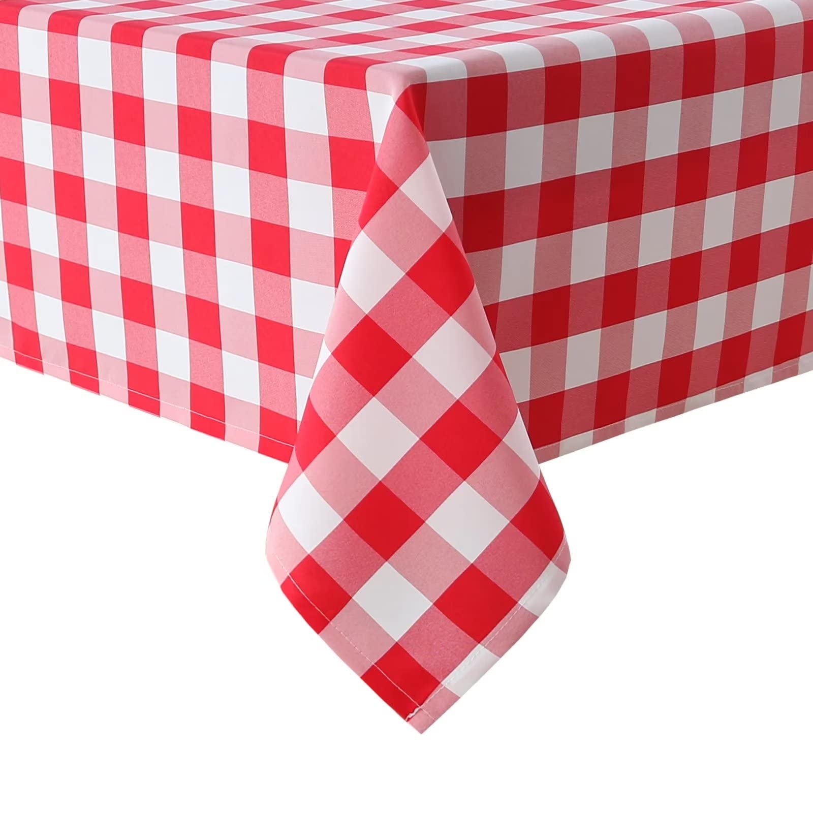 Lot De 4 Nappes Vichy Rouge Et Blanc 220x130 Cm - Imperméables, Polyéthylène, Pour Pique-nique, Fêtes, Extérieur