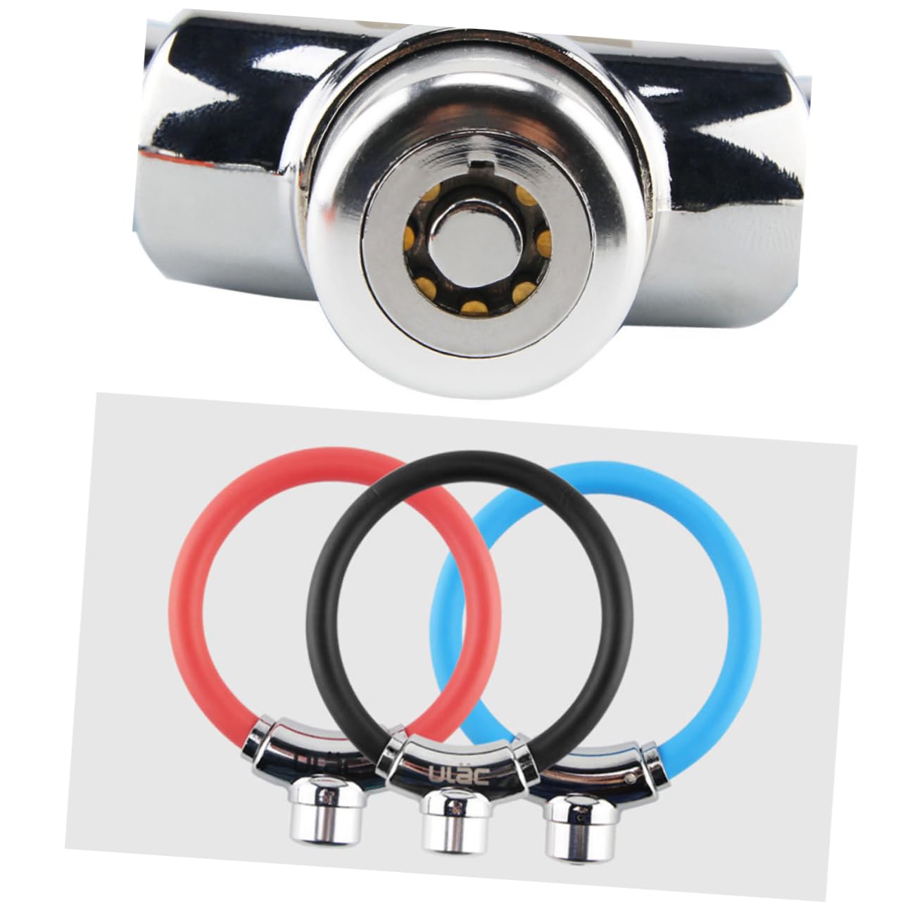 Lucchetto Bici a Cavo in Acciaio, Chiusura Blu in Lega di Alluminio e Pvc | Bike Outdoor e Outdoor Riding, Spazio Bloccabile, Facile Blocco, Uso Duraturo