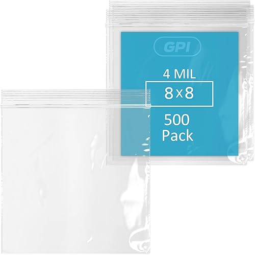 Miniatura 11 de GPI - 100 bolsas con cremallera de 5 x 10 pulgadas, resistentes de 4 mil de grosor, bolsas de polietileno transparentes con cierre resellable