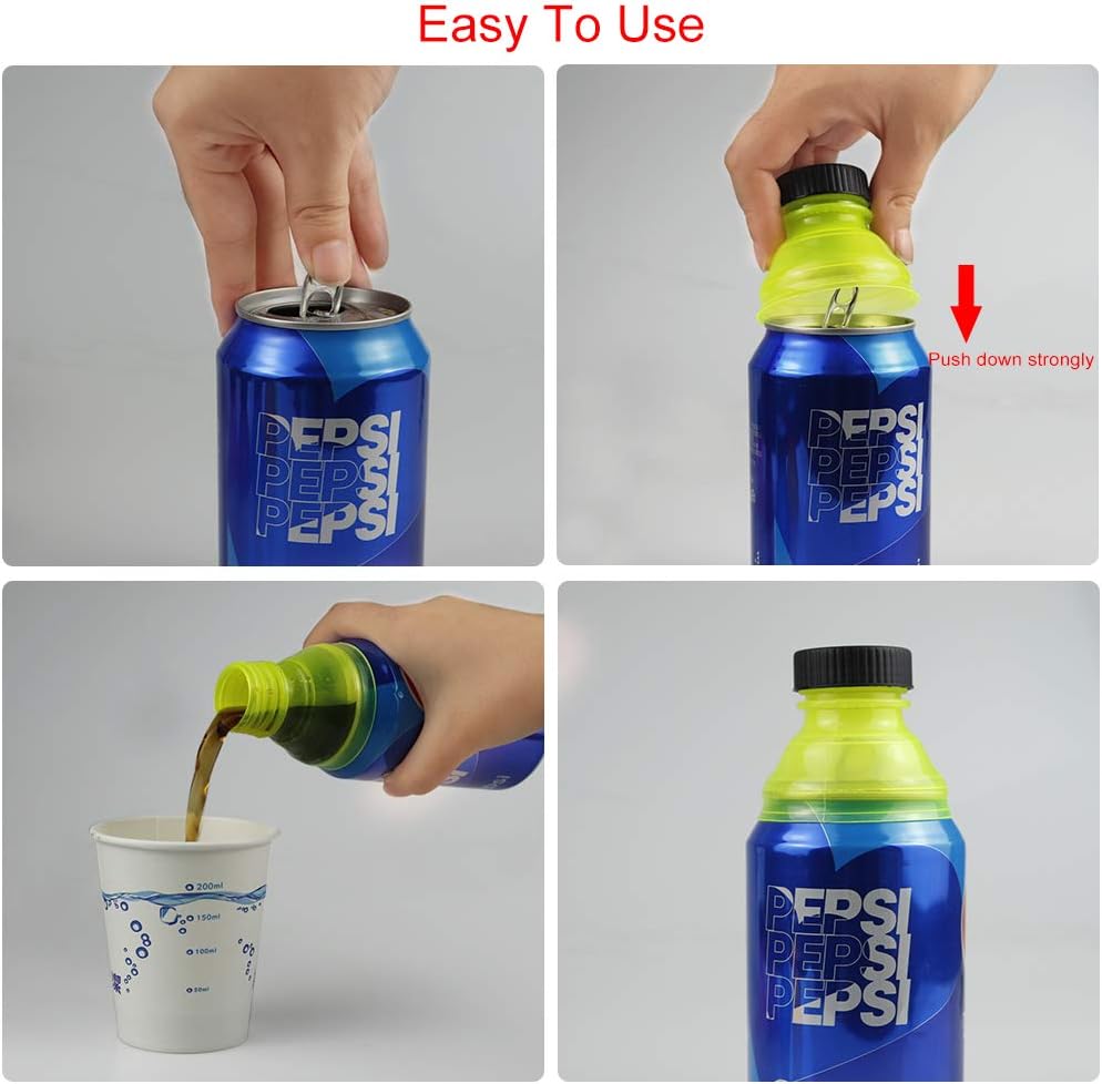 Mity rain 6 Pack Can Bottle Tops / Pop Can Lids For Soda, Beer, Energy Drinks, Juice, Seltzer / Reusable Fizz Lids
