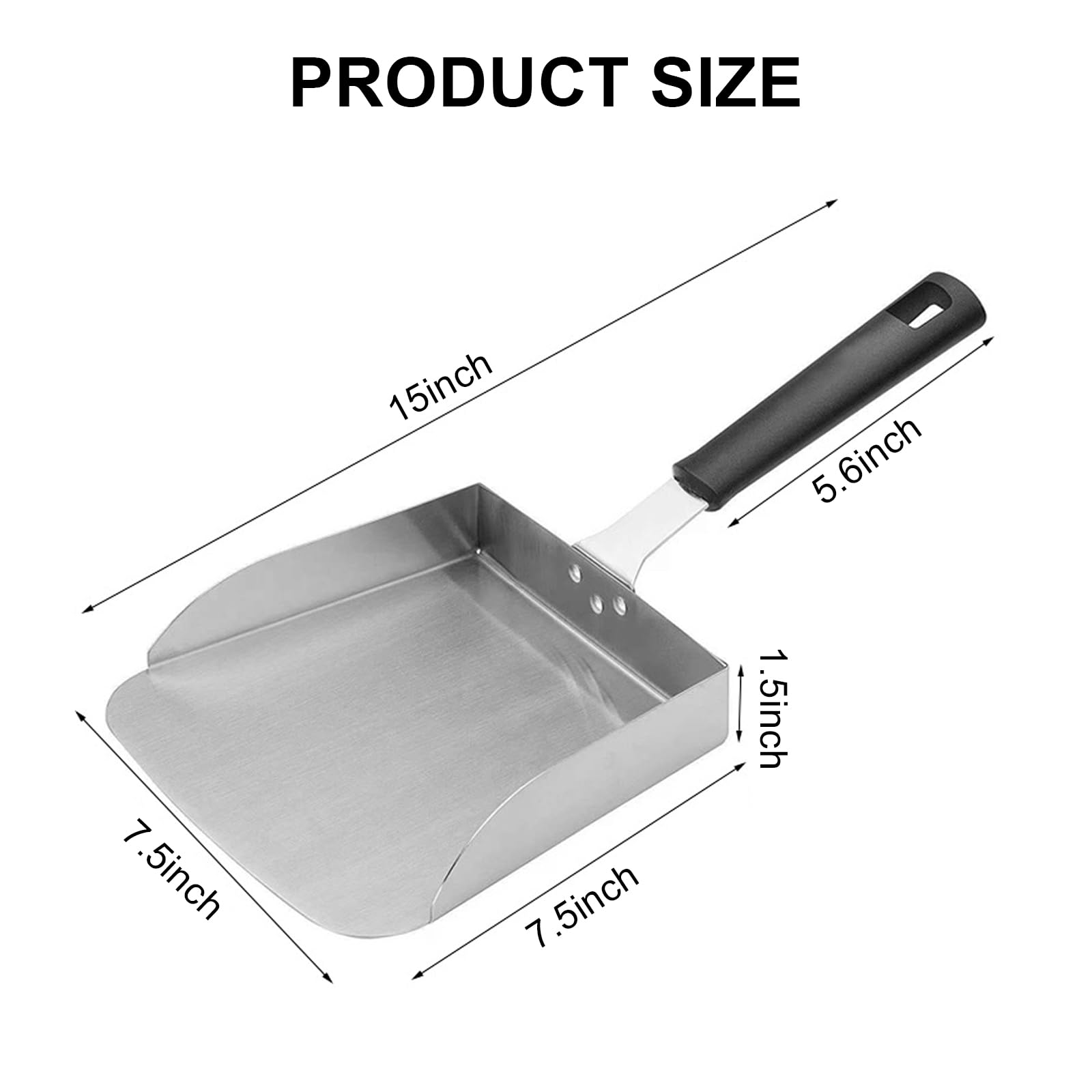 Confezione da 2 spatole grandi in acciaio inox, per grill, hamburger e cibo in acciaio inox, raschietto per griglia, spatola per hamburger, per barbecue e piastra superiore piatta