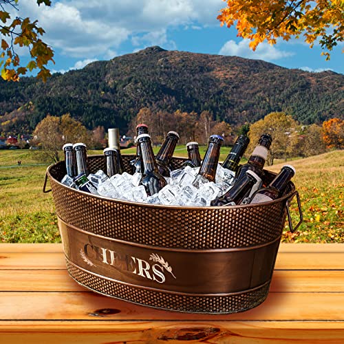 Personalized Galvanized Copper Finish Metal Ice And Drink Bucket, Beverage Tub For Wedding/Housewarming/Birthday/Etcgifts #TOP1