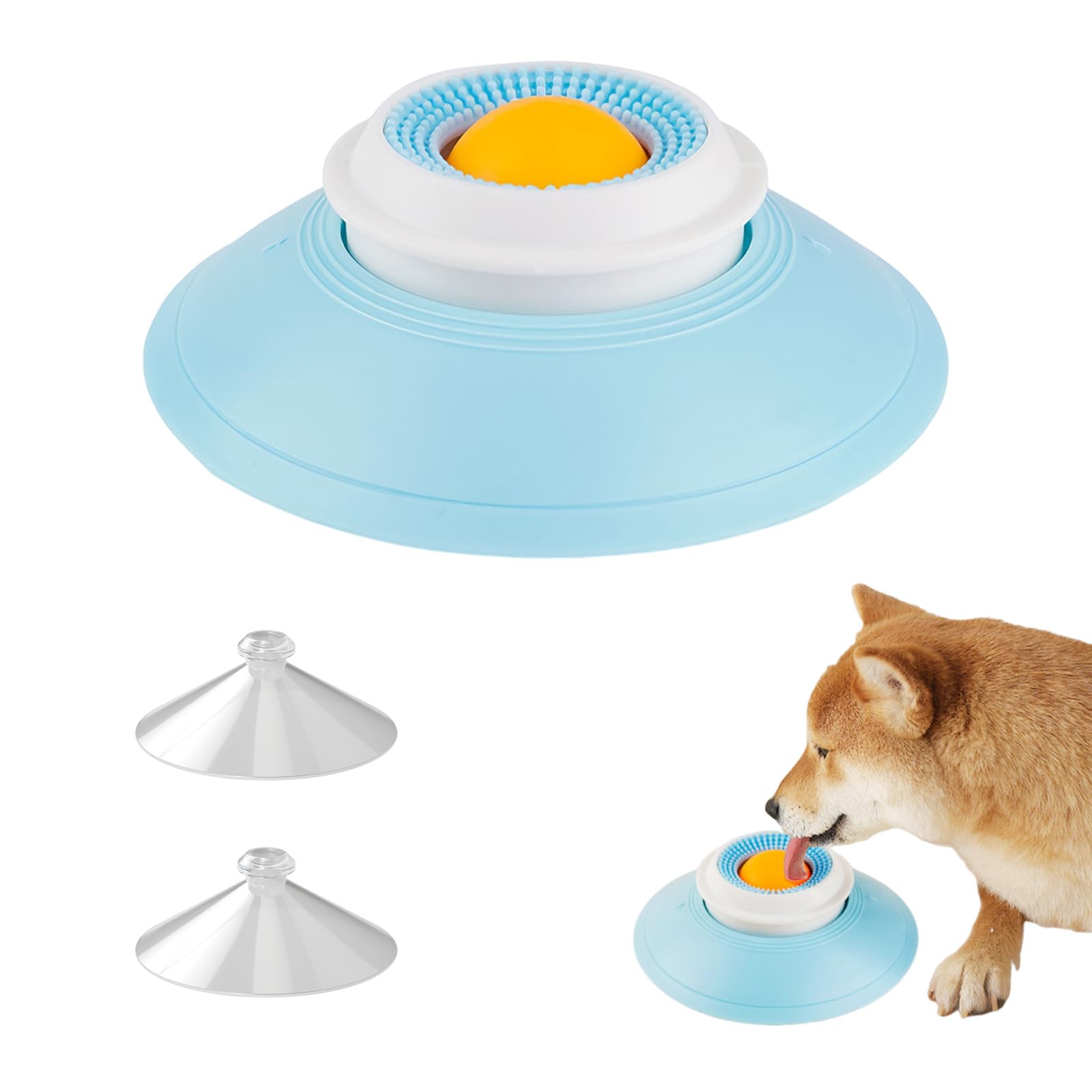 Dog Slow Feeder Bowl with Removable Silicone Balls,Pet Feeding Toy,Dog Snack Toy,Cat Slow Feeder Puzzle for Mental Enrichment and Healthier Meals,Stops Vomiting from Fast Eating, Easy Clean