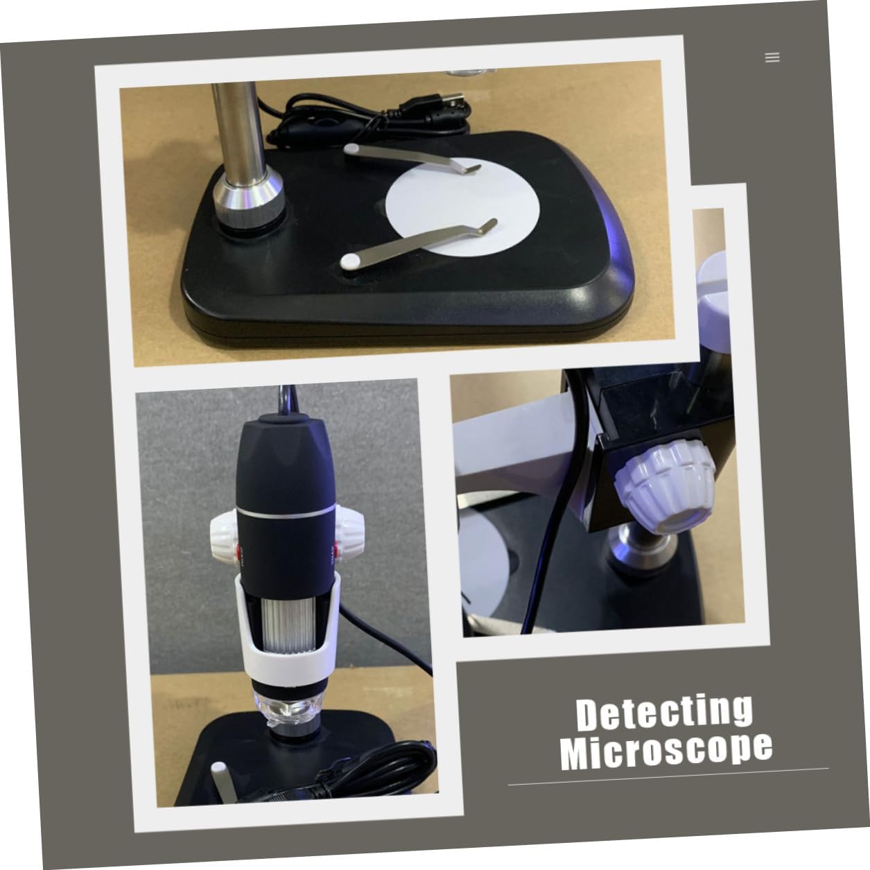 Lurrose Portable Microscope with LED Light Lightweight Magnifier for Jewelry Currency Calligraphy Outdoor Use Handheld Electron Magnifying Tool in Black