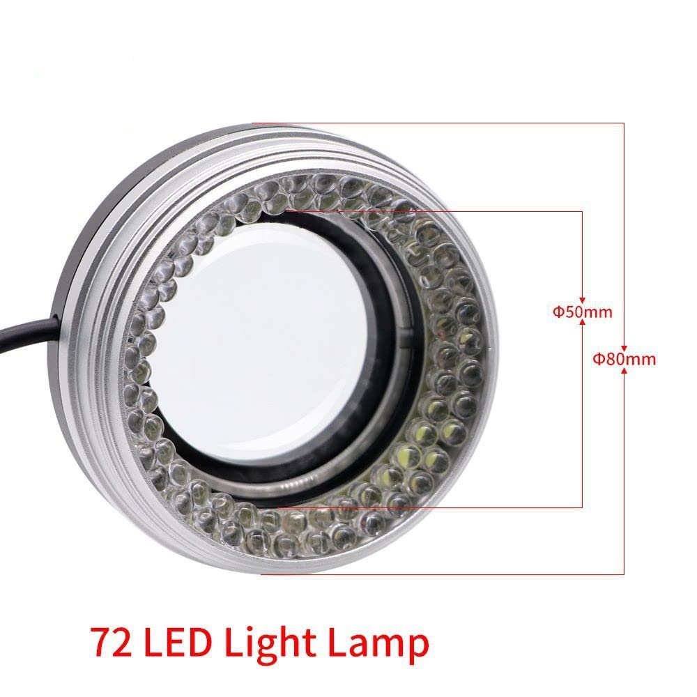 Osservazione al microscopio For microscopio stereo Sorgente luminosa Anello luminoso a LED 72 Perline della lampada Messa a fuoco Luminosità regolabile 100-240 V