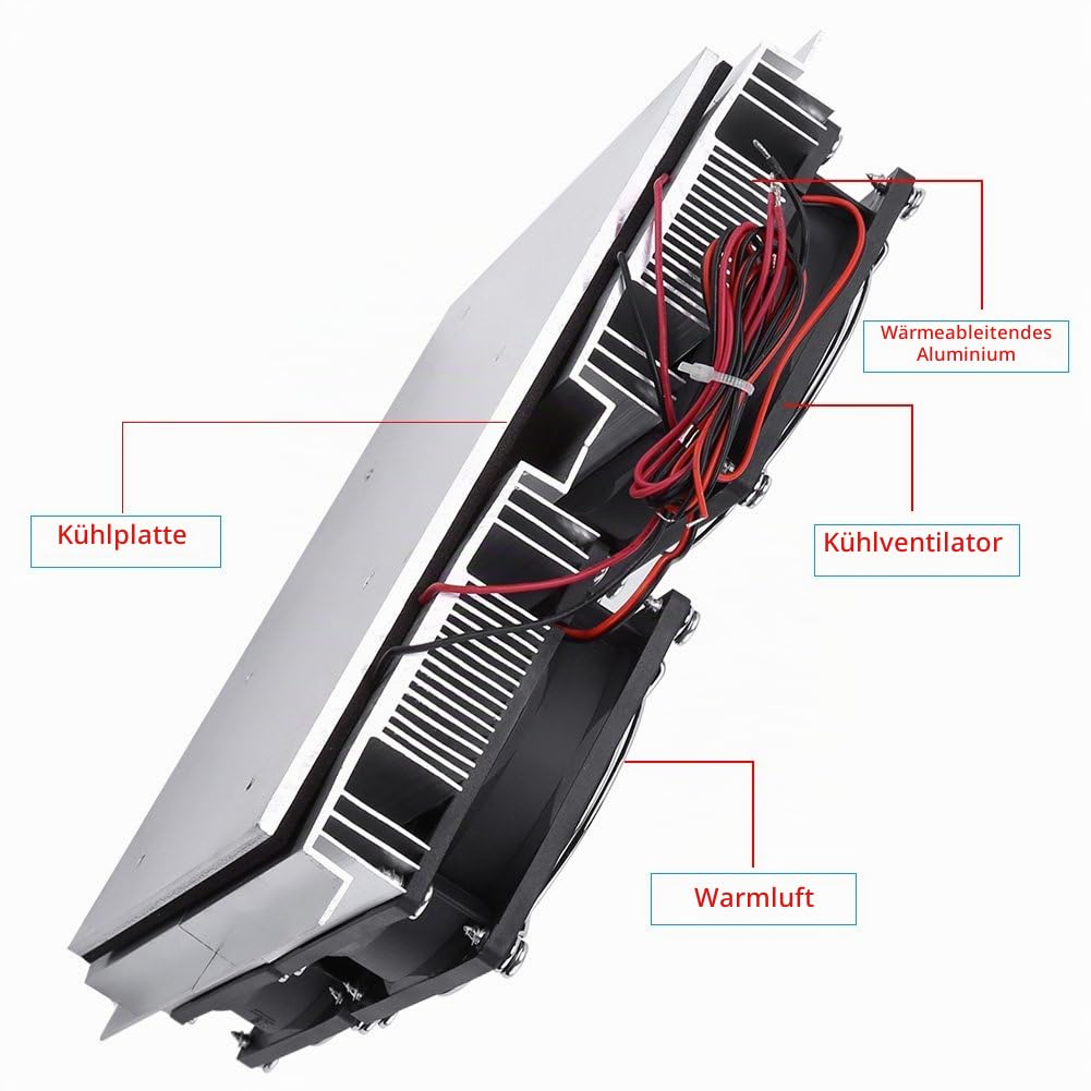 Halbleiter Kühlplatte,Peltier Kühler Kühlung Lüfter Peltier Kühlsystem Thermoelektrische Peltier Kühlung Cooler Kit Semiconductor Kühler Große Kühler Kaltleitung Modul Doppelventilatoren,240W
