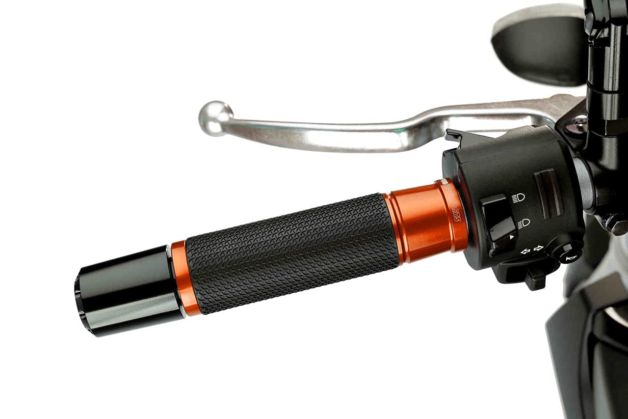 Puig Orange Ascent Grips - 123mm Length for 22mm Handlebars Universal