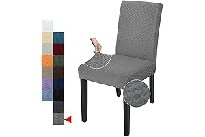 6-Piece Set of Checkered Dining Chair Slipcovers