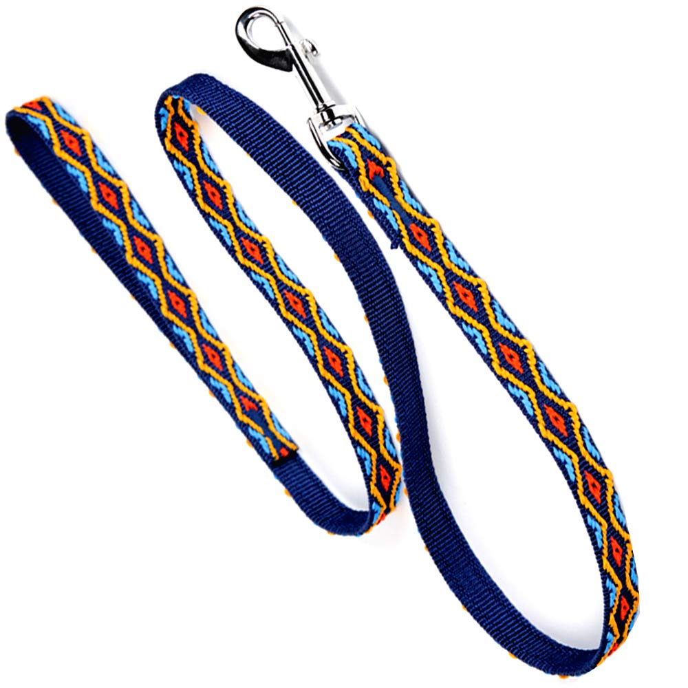 Dingo Winnetou Dog Leash Handmade in Indian Style Howgh! Blue 13556, 1 x 130 cm - Image 4