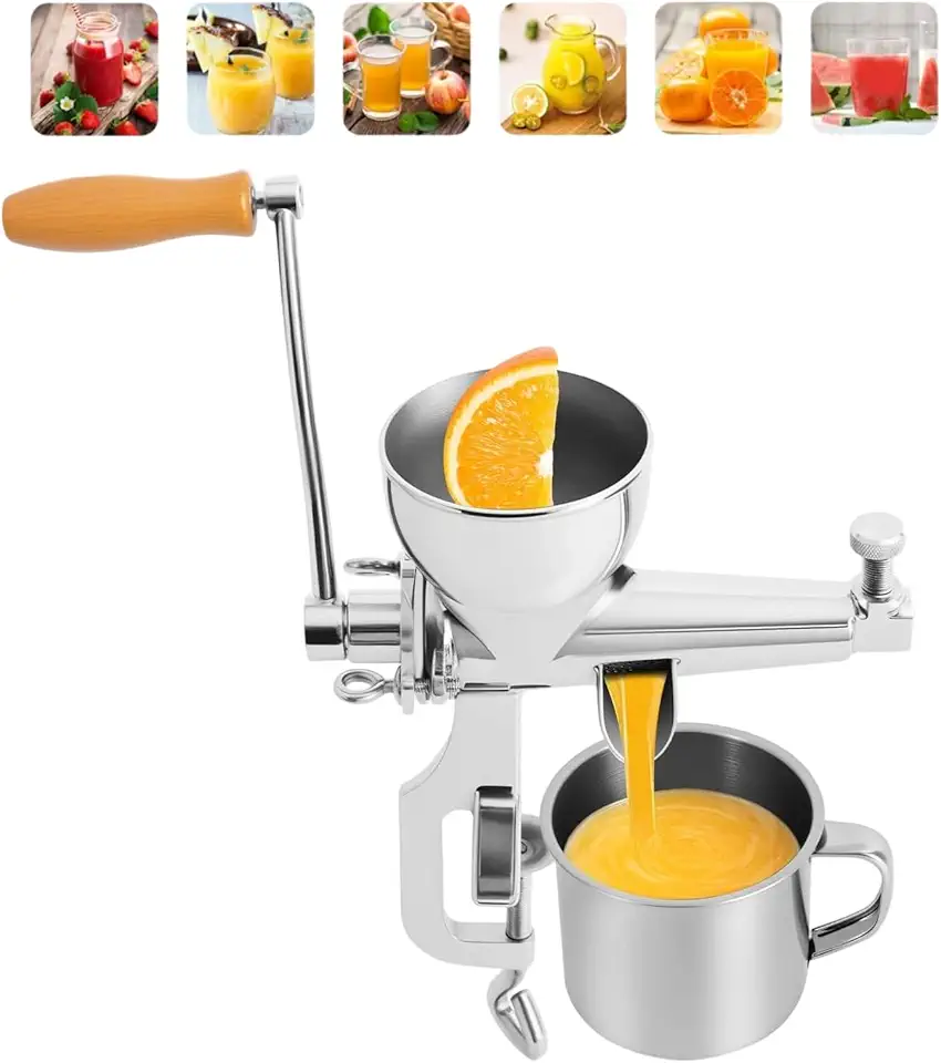 Manual de máquinas de suco | Extrator de frutas e vegetais - com manivela manual e escova de limpeza, espremedor de limão - para tomate, cítrico, limão, laranja, baga