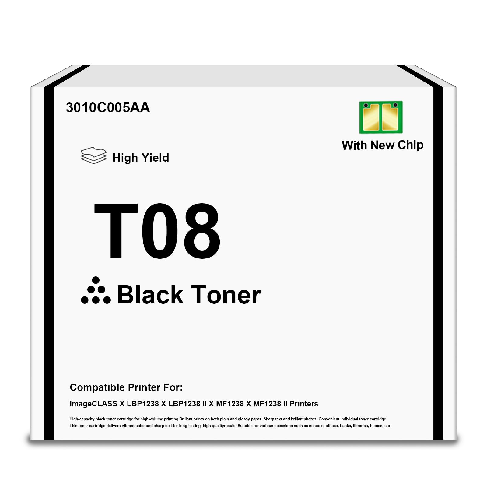 SRITE T08 Black Toner Cartridge High Yield 11000 Pages, Compatible Replacement for Canon T08 T08L 3010C005AA Toner, for ImageCLASS X LBP1238 X LBP1238 II X MF1238 X MF1238 II Printer, 1-Pack