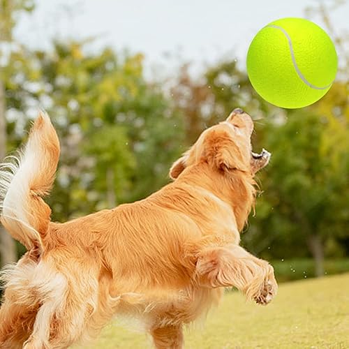 Miniatura 8 de Pelotas de juguete para perros de 9.5 pulgadas, pelota de tenis de gran tamaño, juguetes interactivos, bolas de juguete divertidas para deportes al