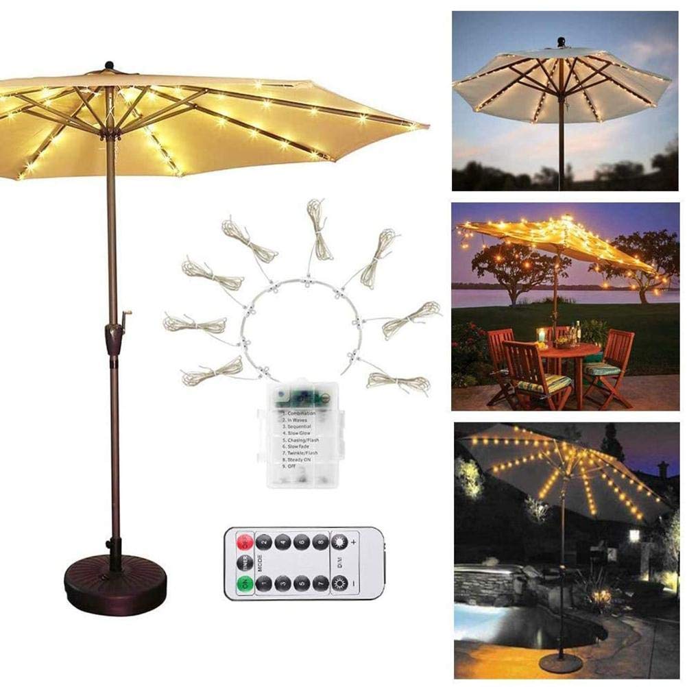 Guirlande Lumineuse Parasol Terrasse Avec Télécommande - 104 LED Pour Extérieur Jardin Camping