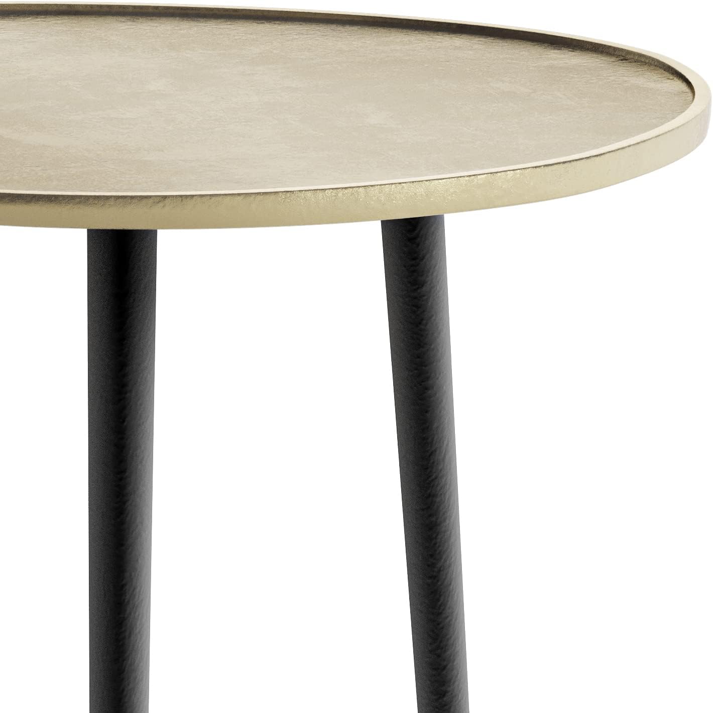 SIMPLIHOME Tanner Mid Century Modern 19 Inch Wide Metal Side Table in Gold, For the Living Room and Bedroom