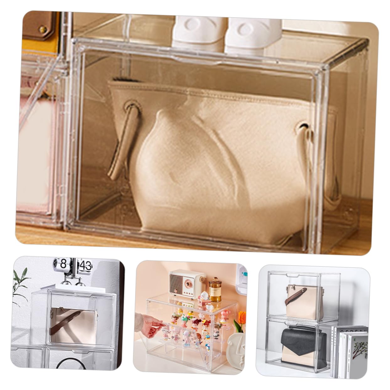 Cabilock Caja De Exposición para Zapatos Vitrina De Almacenamiento Diseño Transparente Organizador De Calzado