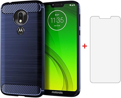 Funda de teléfono para Moto G7 PowerMotoG7 SupraMoto7 Optimo Max con protector de pantalla de vidrio templado y accesorios para celda, funda delgada