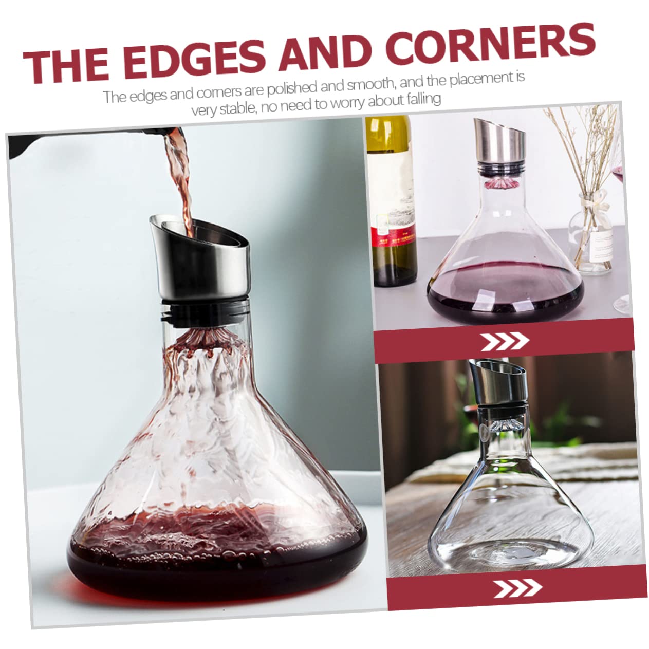 MAGICLULU Decanter per Vino Trasparente Divisore per Liquori Domestici Caraffa per Vino da Bar