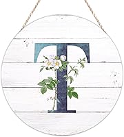 Vista 84 de Welcome Sign for Wall Initial Letter C Blue Round Wood Signs Monogram White Floral Wood Plaque Fresh Flowers 12in Mid Century Home Wall Decor for