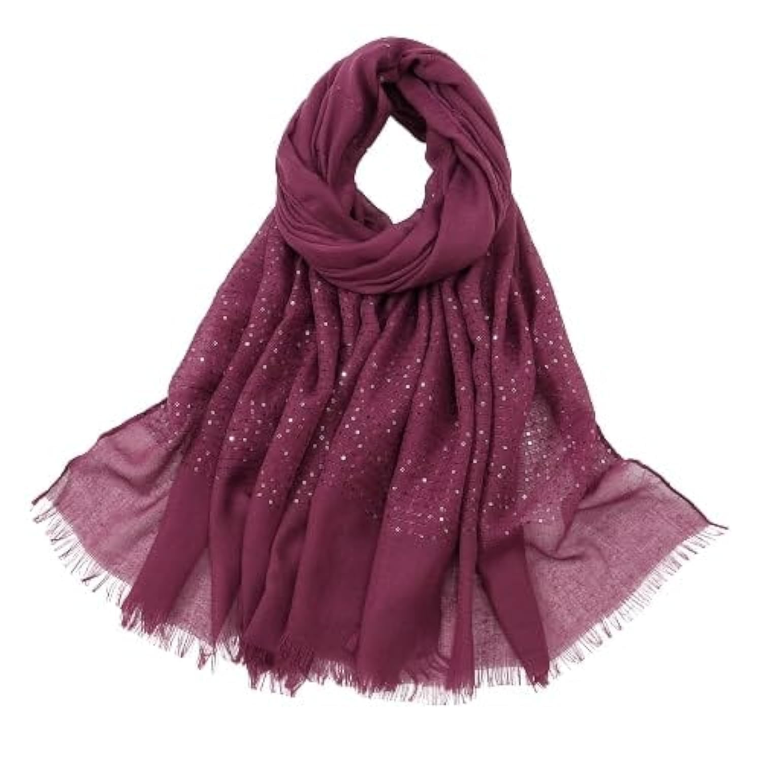 TrendzAuraFashionable Women's Plain Viscose Cotton Hijab with Sequins - Full Size Headscarf, Stole, and Wrap - 100% Soft and Stylish - 80 x 180 CM
