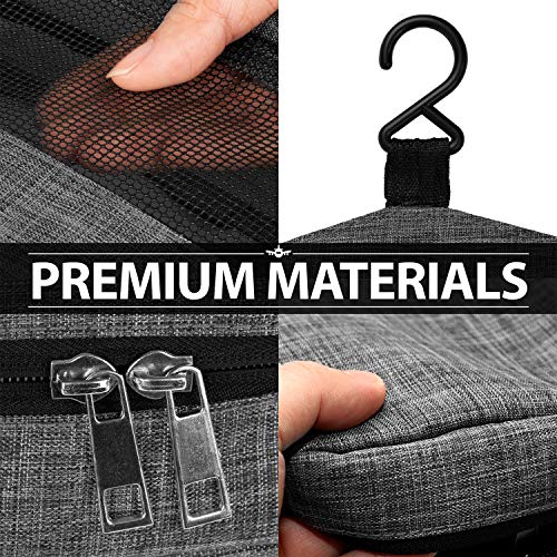 Image of Fosmon Hanging Toiletry Bag for Travel, Compact Toiletries Organizer, Gray