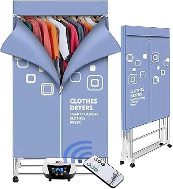 Heated Clothes Dryer, 2300W Electric Laundry Dryer, 2 Tier Folding Heated Dryer with Remote Control, 15kg Capacity, Energy Saving Heated Dryer for Indoor and Apartment
