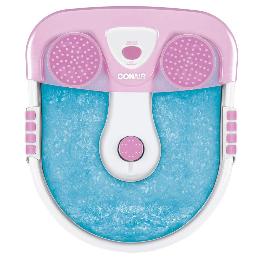 Conair Foot Pedicure Spa With Massaging Bubbles, Pink/White, FB27C