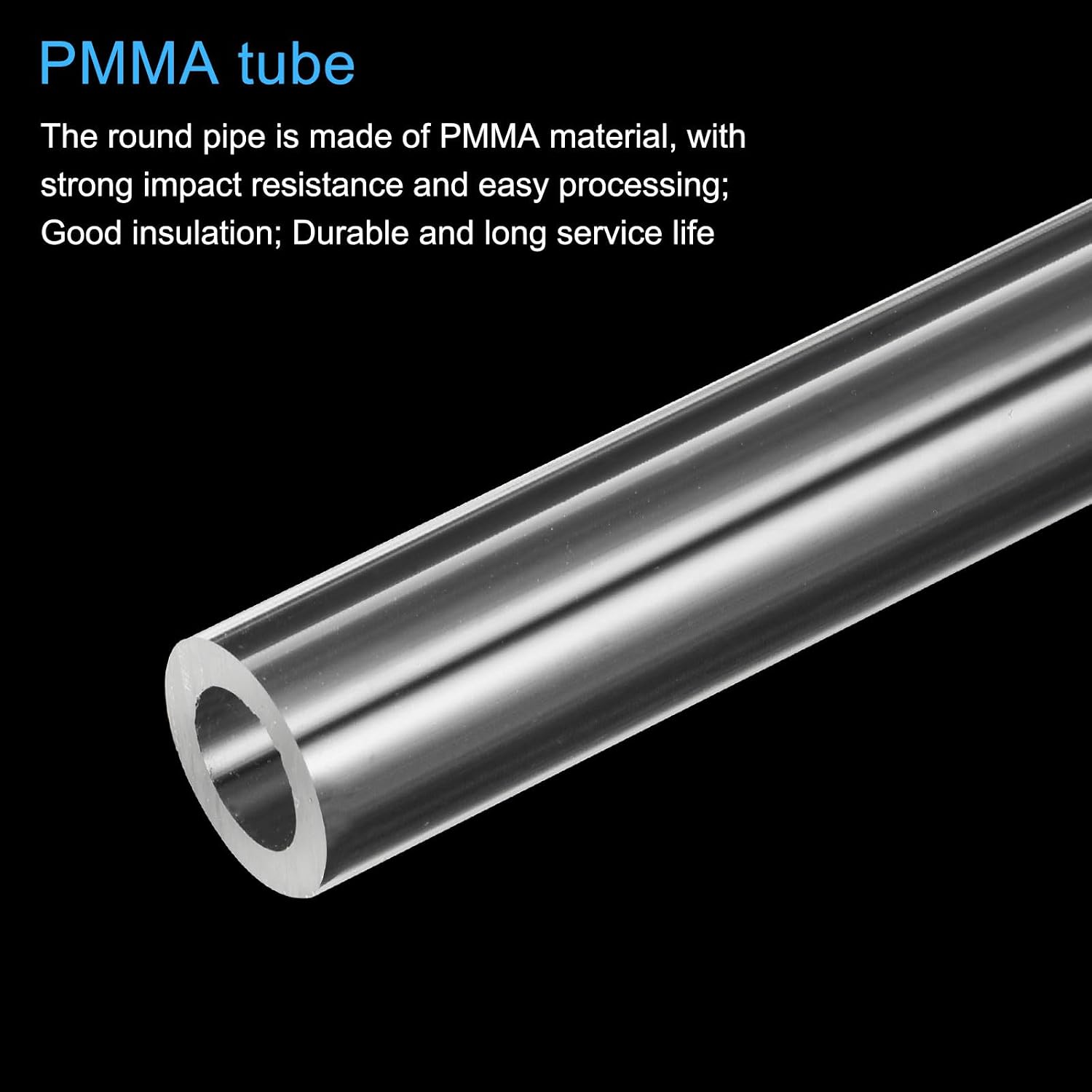 MECCANIXITY Acrylic Pipe Clear Rigid Round Plastic Tube 10mm ID 16mm(5/8 inch) OD 10" for Lamps and Lanterns, Water Cooling System