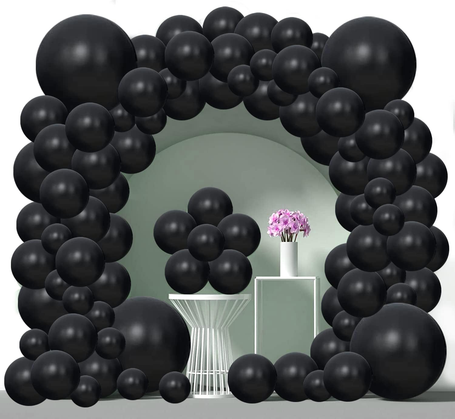 LuCheungXjyBlack Balloons,102pcs Black Balloon Garland Arch Kit 18 12 10 5 Inch Different Sizes Latex Party Balloons Pack for Birthday Party Graduation Baby Shower Wedding Decorations