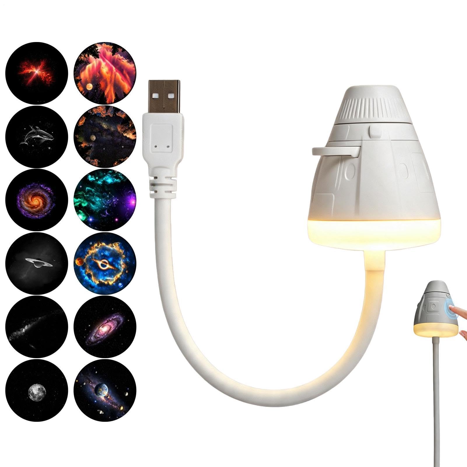 Nachtlicht-Projektor, Galaxie, einstellbare Helligkeit, USB-betrieben