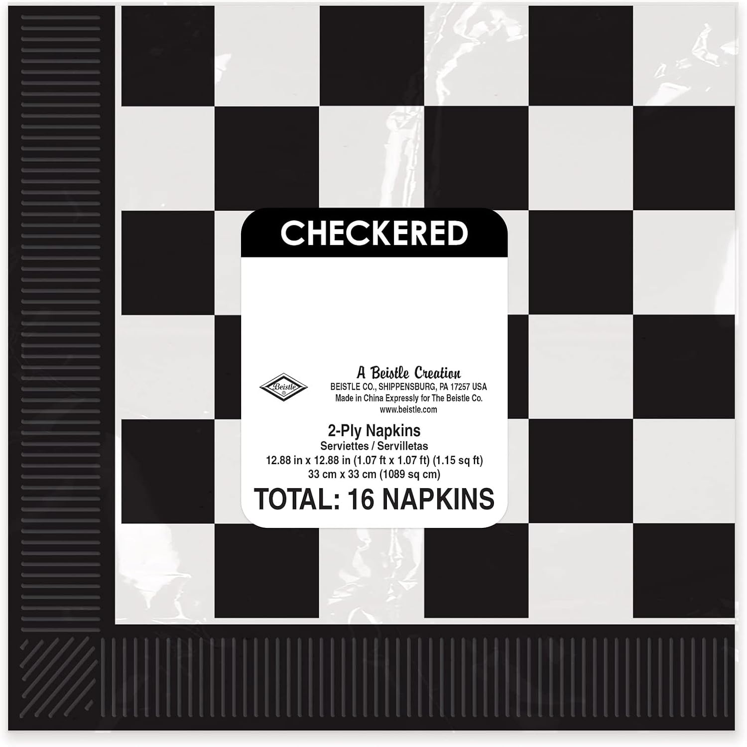 Checkered Luncheon Napkins (2-Ply) (16/Pkg)
