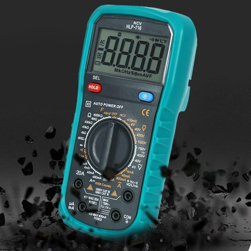 HLP716 Sprachgesteuertes digitales Multimeter für Elektriker mit Wechselstrom-, Gleichstrom-, Widerstands- und Kapazitätsfunktionen