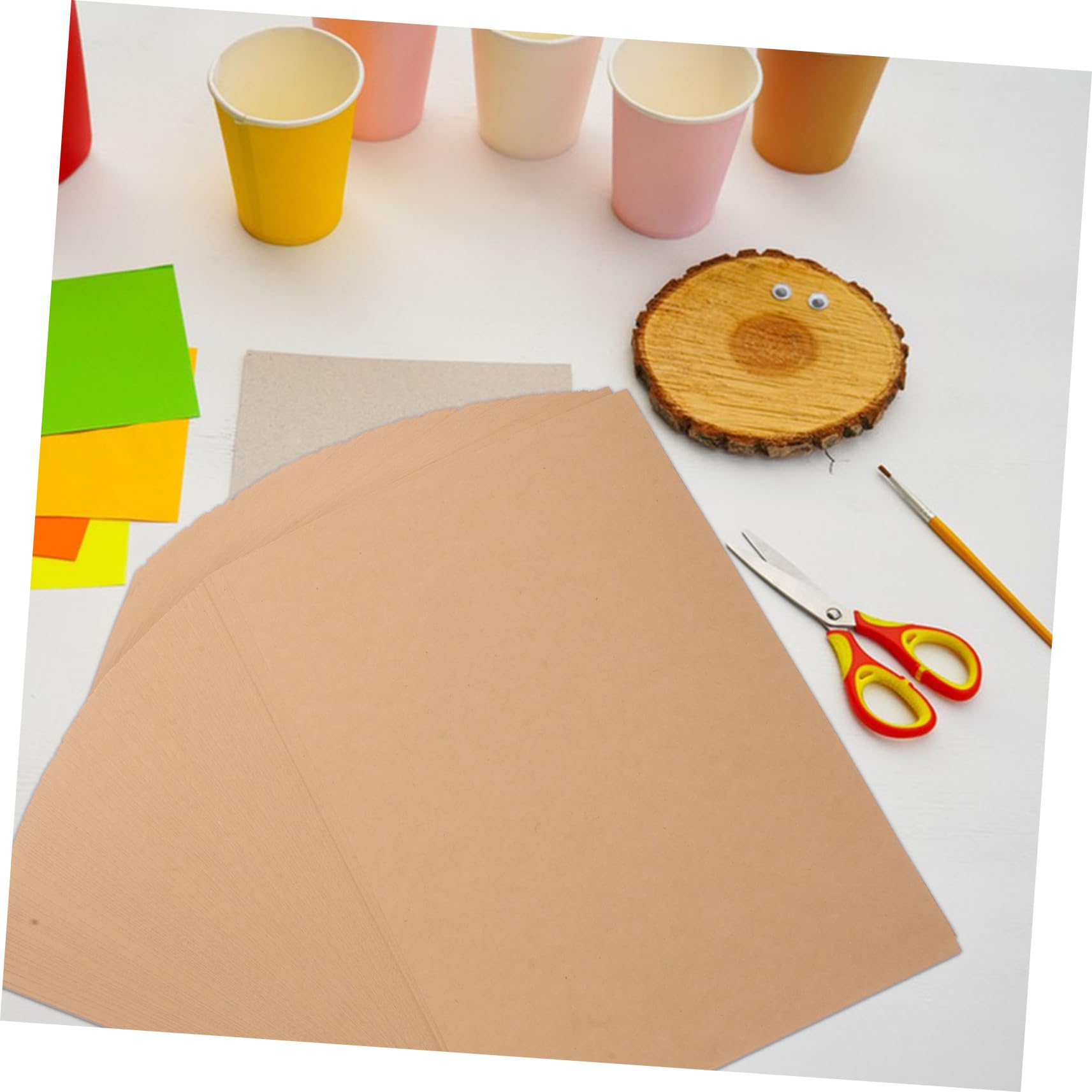 Uonlytech 100 Blatt Braunes Kraftpapier Kartonpapier 180g/m² Reißfest Unlinierte Karteikarten für Zeichnungen und Einladungskarten Bastelprojekte