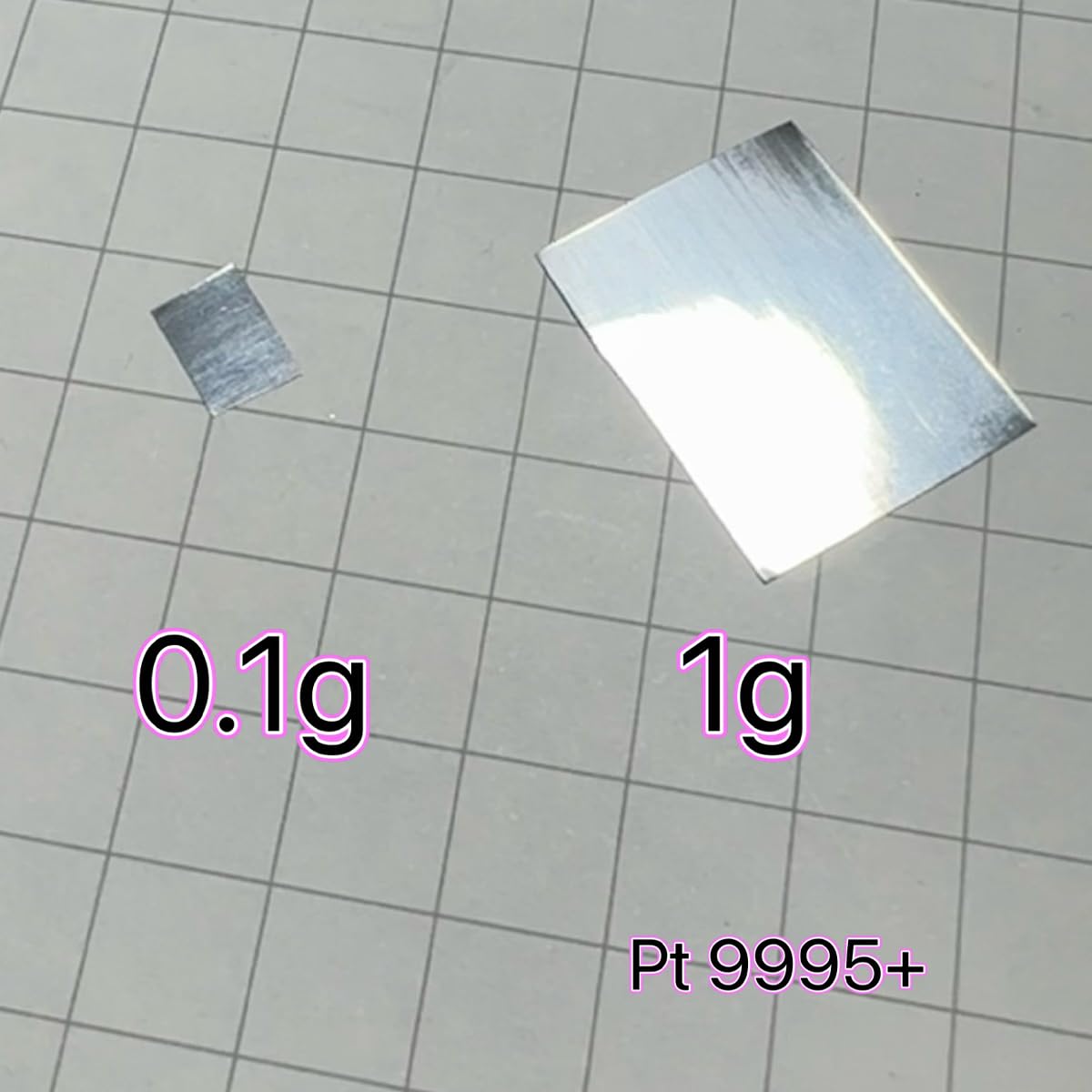 Lámina de platino de 0,1 gramos (99,95% de pureza) for investigación de laboratorio, recolección de muestras y uso recreativo (1 unidad)