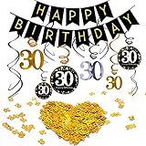  Este cumpleaños número 30, confeti dorado, feliz cumpleaños y 30 confeti dorado, son una decoración de fiesta única. Agregue a las mesas de fiesta y decoraciones de centro de mesa para darle un toque extra-festivo o a bolsas de regalo e invitaciones de fiesta para un poco de glamour inesperado.