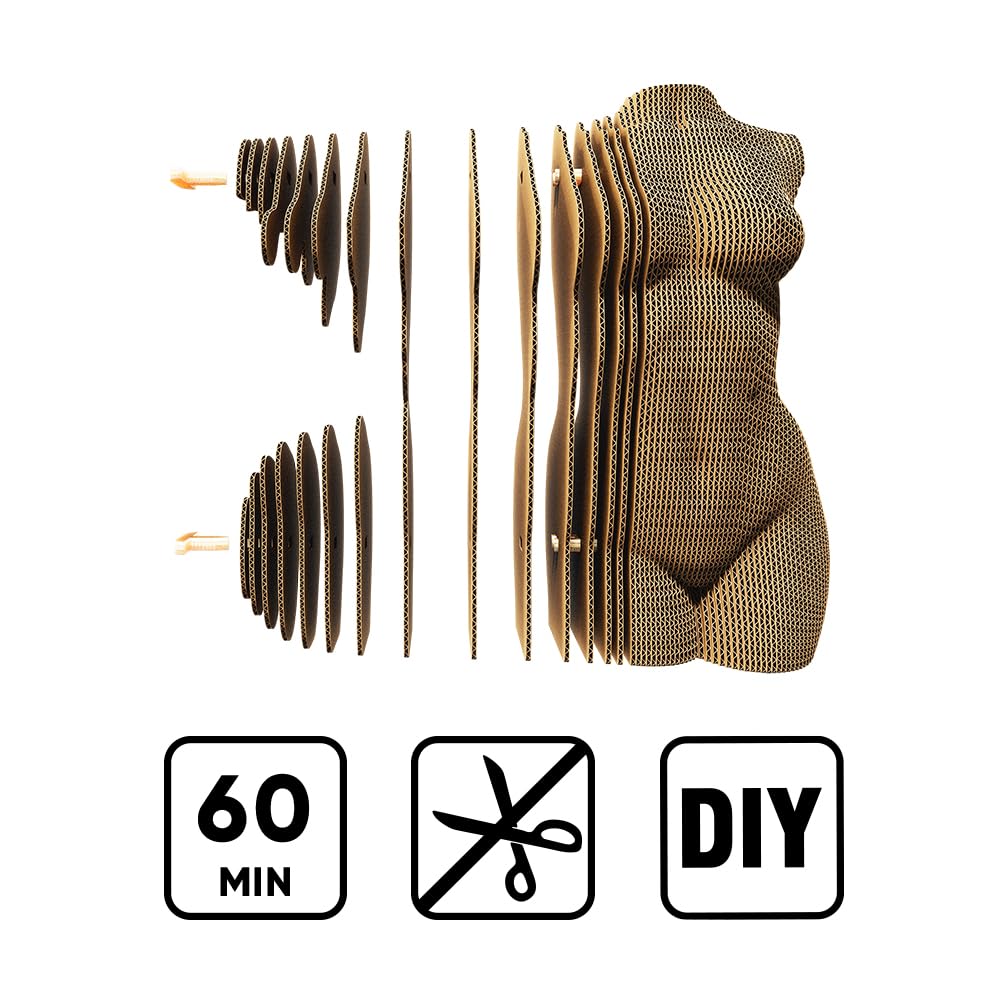 Weiblicher Torso 3D-Puzzle aus Karton – Skulptur-Bausatz
