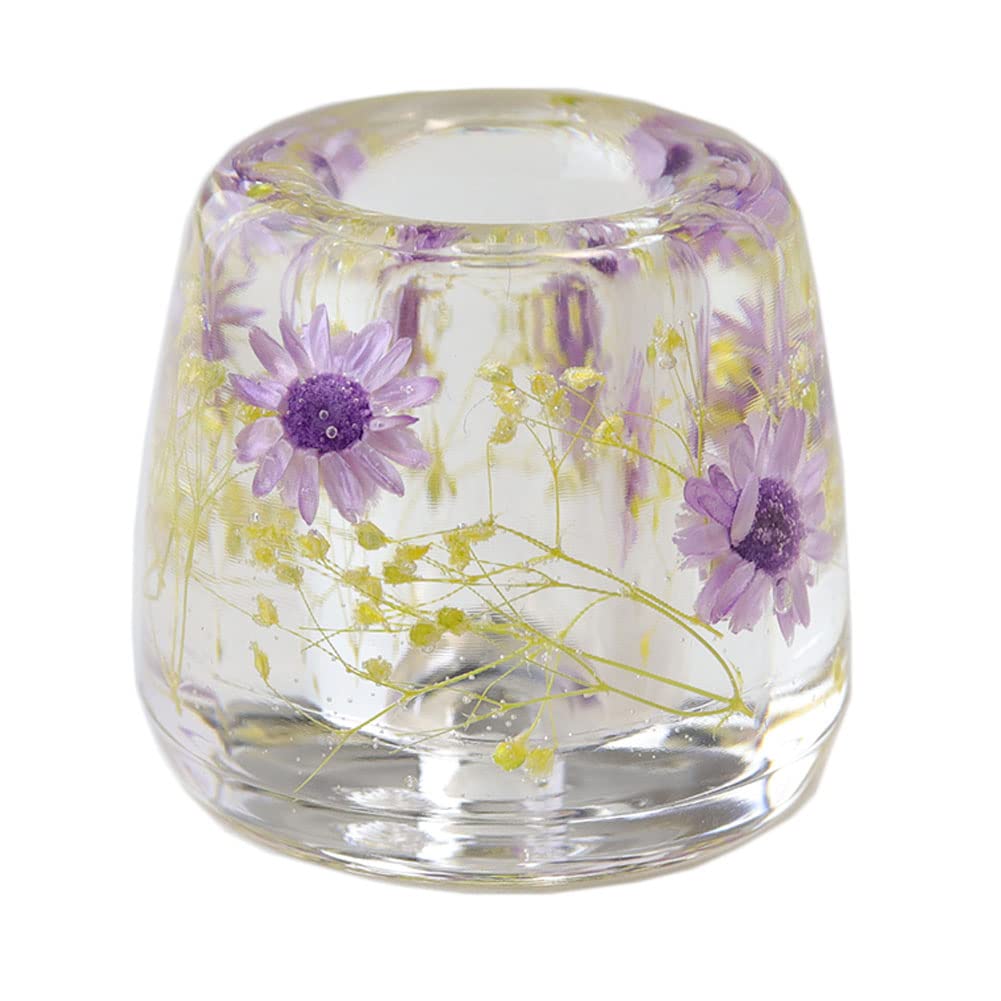 N&N Find Japan Japanese Toothbrush Holder Stand with Real Flower in Acrylic (Star Purple)